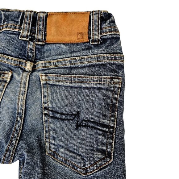 Qucksilver Kids Jeans Adjustable Waist Distressed Med Wash Unisex Boys Girls 4 - Picture 9 of 11